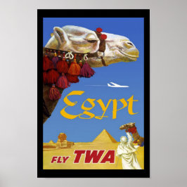Print Retro Vintage Afbeelding Reizen Egypte