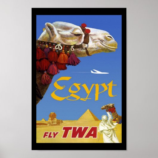 Print Retro Vintage Afbeelding Reizen Egypte (Voorkant)