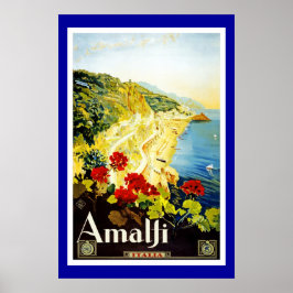 Print Retro Vintage Afbeelding Reizen Italië Amalf