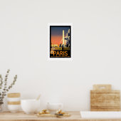 Print Retro Vintage Afbeelding Reizen Parijs Frank (Keuken)