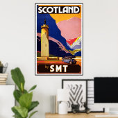 Print Retro Vintage Afbeelding Reizen Schotland (Thuiskantoor)