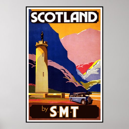 Print Retro Vintage Afbeelding Reizen Schotland (Voorkant)