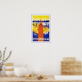 Print Retro Vintage Afbeelding Reizen Stockholm (Keuken)