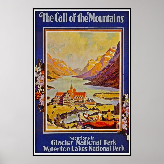 Print Retro Vintage Afbeelding Reizen Waterton Mer (Voorkant)