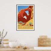 Print Retro Vintage Image Travel America (Keuken)