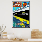 Print Retro Vintage Image Travel Boston Maine Ship (Keuken)