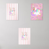 Print Set  Pink & White Stripe Unicorn  (Voorkant)