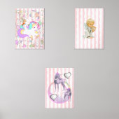 Print Set  Pink & White Stripe Unicorn Angel (Voorkant)