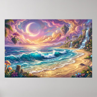 Print, Standaard Halfglans​ Magische Fantasie Ocea Poster
