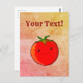  Print Stijl Leuke Cartoon Tomaat Briefkaart (Voorkant / Achterkant)