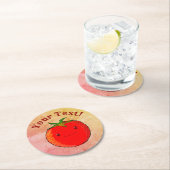  Print Stijl Leuke Cartoon Tomaat Ronde Kartonnen Onderzetter (Insitu)