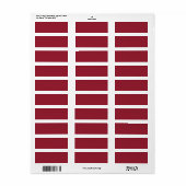 Print-to-Edge retouradres CRANBERRY Etiket (Full Sheet)