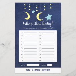 PRINT Twinkle Twinkle Moon Stars Baby shower Game