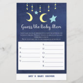 PRINT Twinkle Twinkle Moon Stars Baby shower Game (Voorkant)