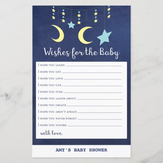 PRINT Twinkle Twinkle Moon Stars Baby shower Game (Voorkant)
