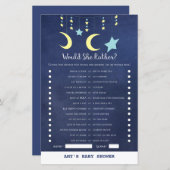 PRINT Twinkle Twinkle Moon Stars Baby shower Game (Voorkant / Achterkant)