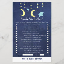 PRINT Twinkle Twinkle Moon Stars Baby shower Game