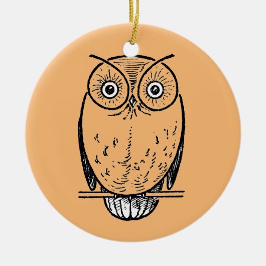 Print Uil Hoot Keramisch Ornament (Voorkant)