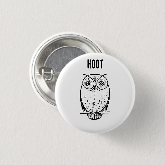  Print Uil Hoot Ronde Button 3,2 Cm (Voorkant /achterkant)