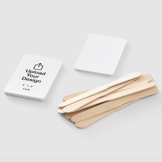 Print uw 4 "x 6" bruiloft fan programma handwaaier (Niet-gemonteerd)