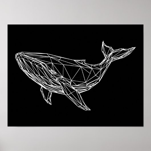 Print, Value Poster Paper Modern Geometric Whale (Voorkant)