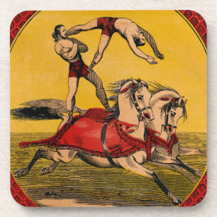 print van barebackrijders die stunts uitvoeren bier onderzetter