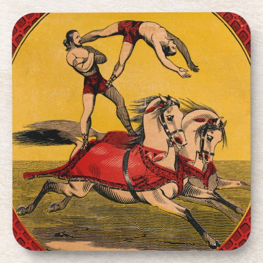 print van barebackrijders die stunts uitvoeren bier onderzetter (Voorkant)