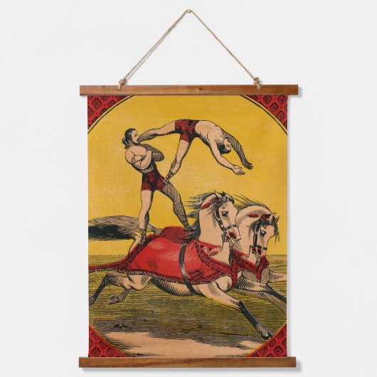  print van barebackrijders die stunts uitvoeren hangend wandkleed (Voorkant)