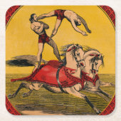  print van barebackrijders die stunts uitvoeren kartonnen onderzetters (Voorkant)