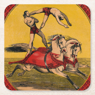  print van barebackrijders die stunts uitvoeren kartonnen onderzetters