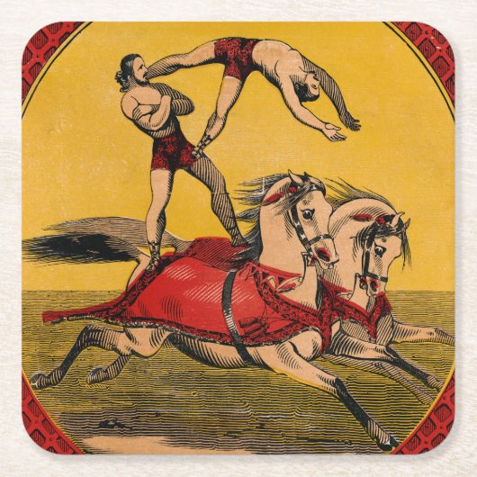 print van barebackrijders die stunts uitvoeren kartonnen onderzetters (Voorkant)