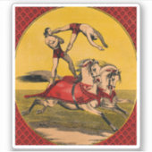  print van barebackrijders die stunts uitvoeren sticker (Voorkant)