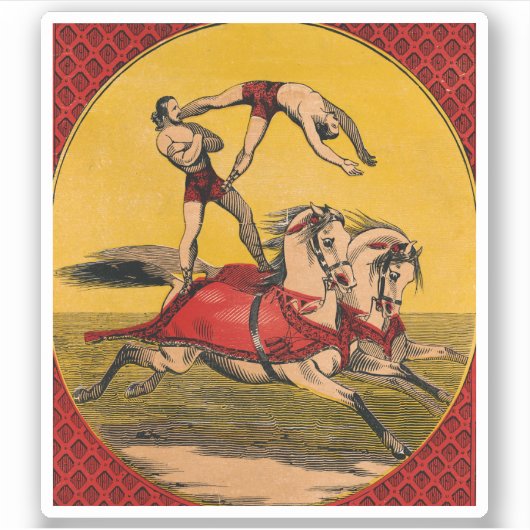  print van barebackrijders die stunts uitvoeren sticker (Voorkant)