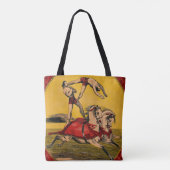  print van barebackrijders die stunts uitvoeren tote bag (Achterkant)