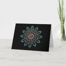 Print van handgeschilderde Mandala Blank Note Kaar