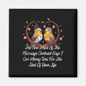 Print van het huwelijkscontract bruiloft grappig magneet (Voorkant)