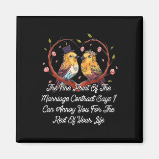 Print van het huwelijkscontract bruiloft grappig magneet