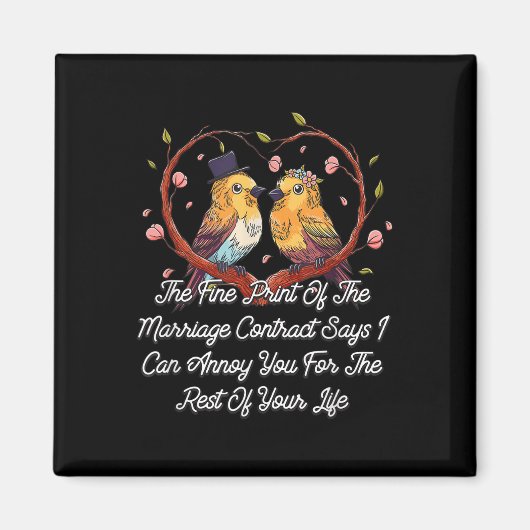 Print van het huwelijkscontract bruiloft grappig magneet (Voorkant)