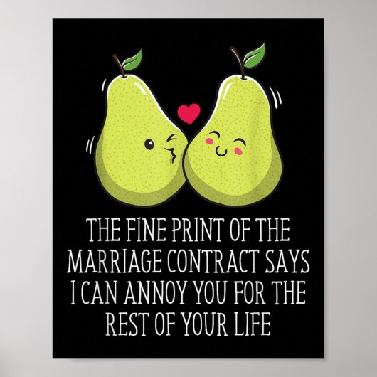 Print van het huwelijkscontract Wedding Funny _1 (Voorkant)