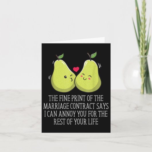 Print van het huwelijkscontract Wedding Funny _1 Kaart (Voorkant)