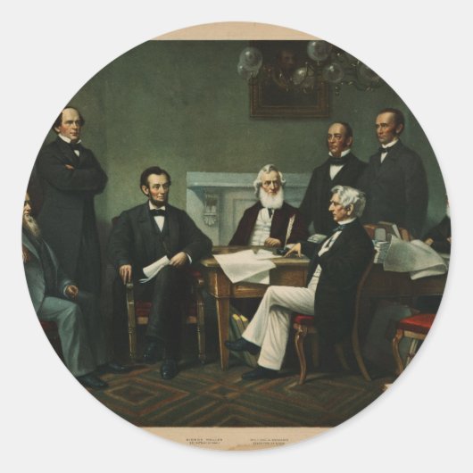 [Print van Lincoln's kast gebaseerd op Carpenter p Ronde Sticker (Voorkant)
