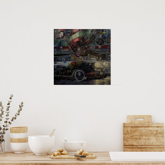 print-Vato die het met auto c'07 Adan Hernandez Poster (Keuken)