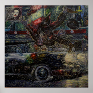 print-Vato die het met auto c'07 Adan Hernandez Poster