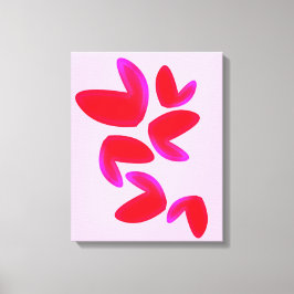 Print, Waarde Poster Papier (Halfglans) met Harten Canvas Afdruk