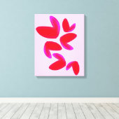 Print, Waarde Poster Papier (Halfglans) met Harten Canvas Afdruk (Insitu (Houten vloer))