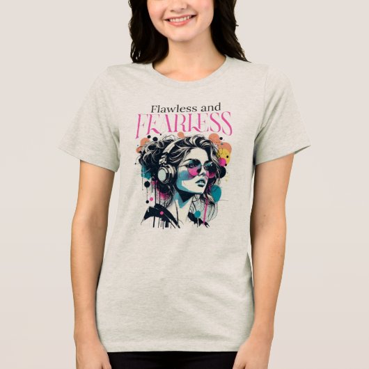 print with the impeccable phrase and fearless Tri-Blend shirt (Voorkant)