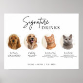 Printable 4 Pets Signature Drinken Wedding Bar Sig Poster (Voorkant)