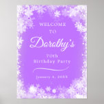 Printable 70th Birthday Sneeuwvlok Paarse Welkom Poster<br><div class="desc">Zet de toon voor uw 70ste verjaardagsfeestje met deze Winter Wonderland Snowflake Welkomstbord showstopper. Voor uw gemak kan dit poster zowel worden gedownload als op papier worden besteld. De witte tekst op de paarse achtergrond poppen echt en de witte sneeuwvlok rand maakt het erg feestelijk. Alle tekst is bewerkbaar, dus...</div>