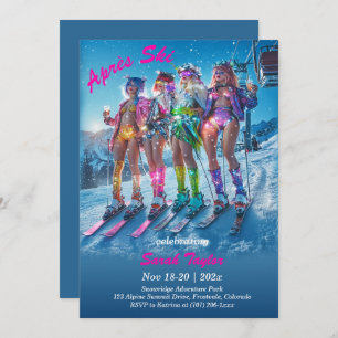 Printable Après Ski Bachelorette Sjabloon Kaart