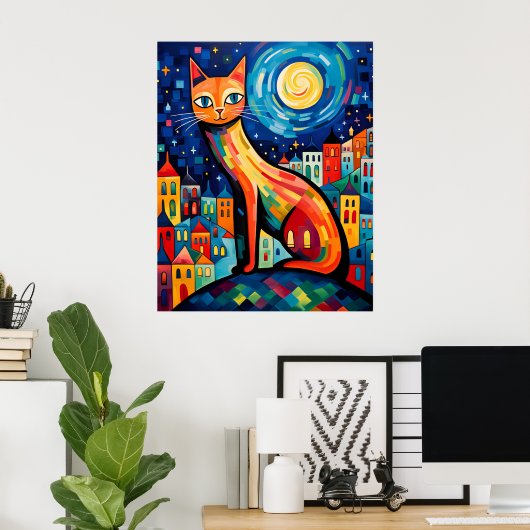 [Printable Art] Metropolitan Meow, Matisse stijl Poster (Thuiskantoor)